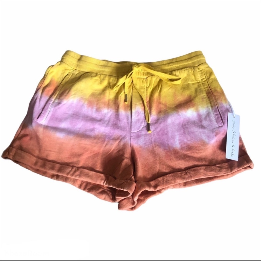 YOUNG FABULOUS & BROKE NWT OMBRE SHORTS YELLOW ORANGE PINK - Picture 3 of 9